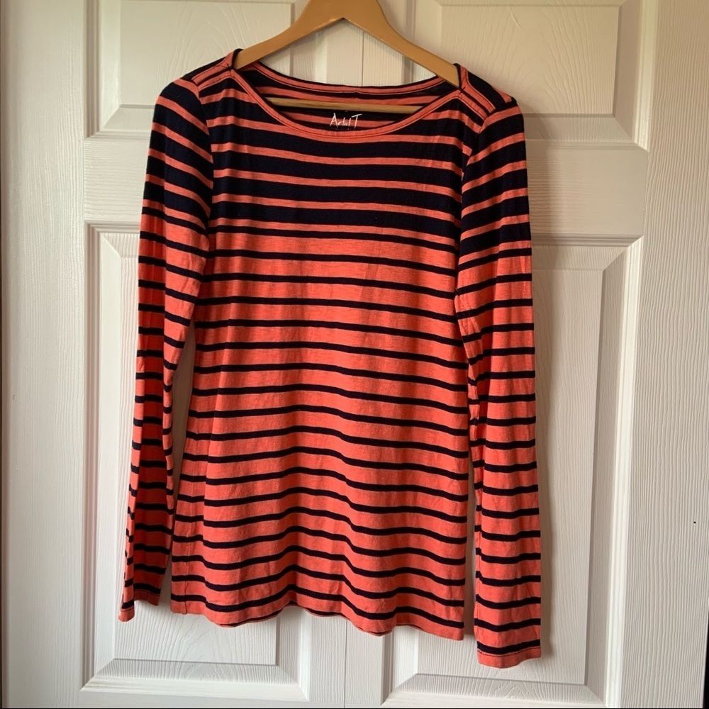 JCREW painter Tee stripped long sleeve women’s size medium.